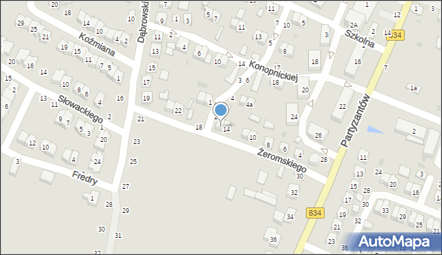 Bychawa, Żeromskiego Stefana, 16, mapa Bychawa