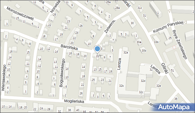 Bydgoszcz, Zelwerowicza Aleksandra, 11, mapa Bydgoszczy