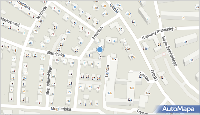 Bydgoszcz, Zelwerowicza Aleksandra, 5, mapa Bydgoszczy