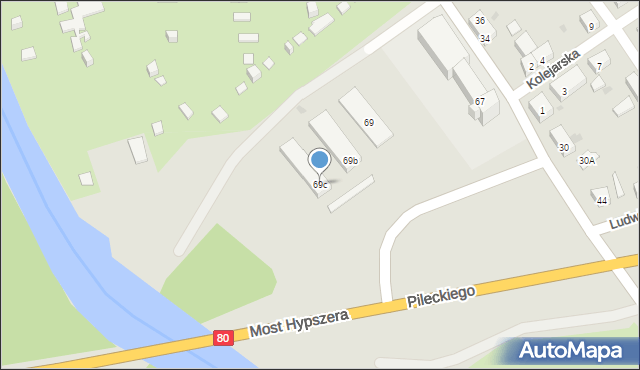 Bydgoszcz, Żeglarska, 69c, mapa Bydgoszczy