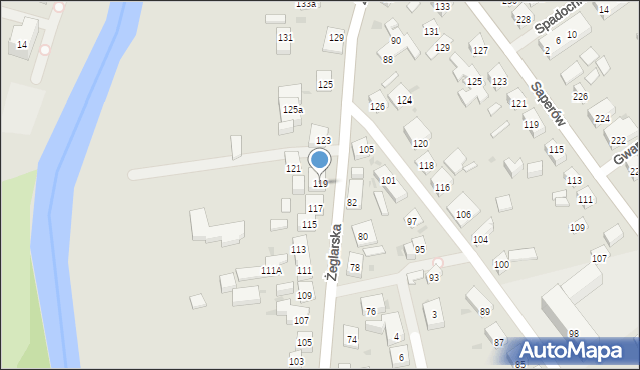 Bydgoszcz, Żeglarska, 119, mapa Bydgoszczy