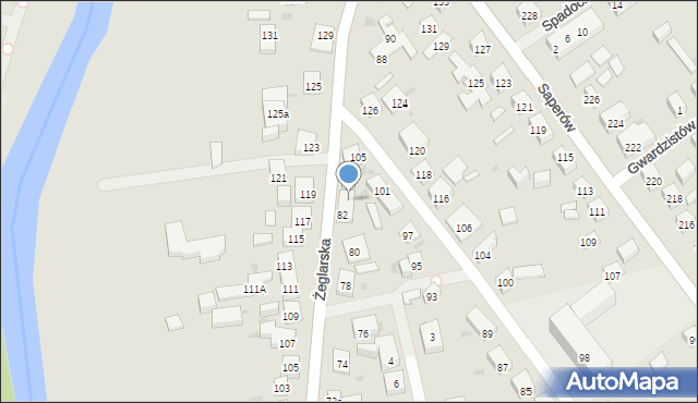 Bydgoszcz, Żeglarska, 84, mapa Bydgoszczy