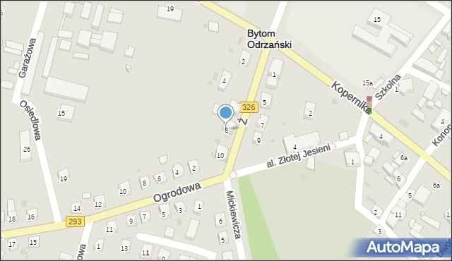 Bytom Odrzański, Żeromskiego Stefana, 8, mapa Bytom Odrzański