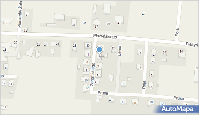 Cedry Wielkie, Żeromskiego Stefana, 3, mapa Cedry Wielkie