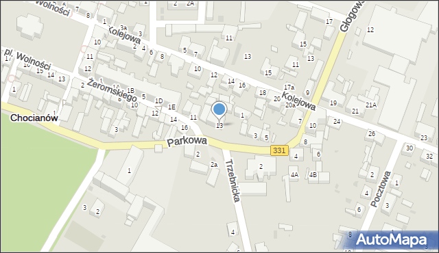 Chocianów, Żeromskiego Stefana, 13, mapa Chocianów