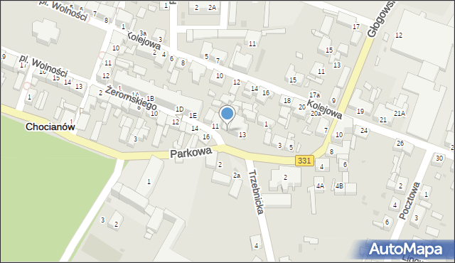 Chocianów, Żeromskiego Stefana, 13B, mapa Chocianów