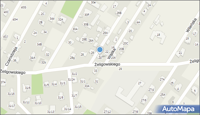 Chotomów, Żeligowskiego Lucjana, gen., 24, mapa Chotomów