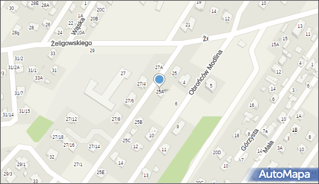 Chotomów, Żeligowskiego Lucjana, gen., 25A, mapa Chotomów