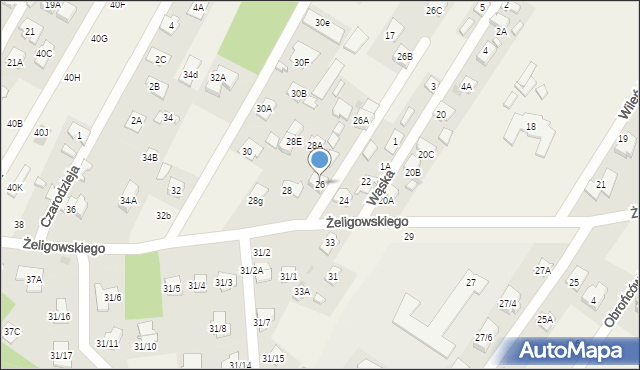 Chotomów, Żeligowskiego Lucjana, gen., 26, mapa Chotomów