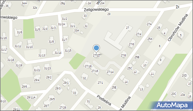 Chotomów, Żeligowskiego Lucjana, gen., 27/12, mapa Chotomów