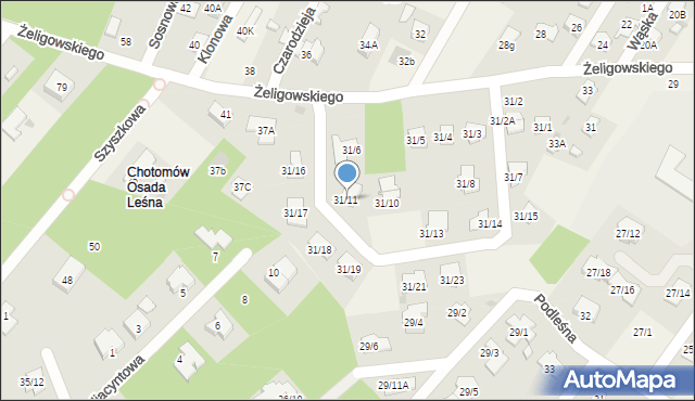 Chotomów, Żeligowskiego Lucjana, gen., 31/11, mapa Chotomów