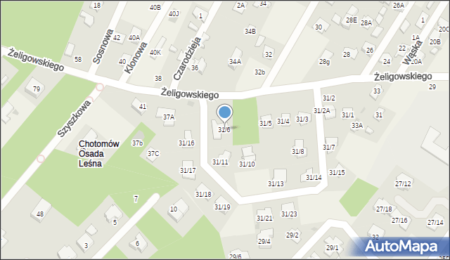 Chotomów, Żeligowskiego Lucjana, gen., 31/6, mapa Chotomów