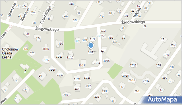 Chotomów, Żeligowskiego Lucjana, gen., 31/8, mapa Chotomów