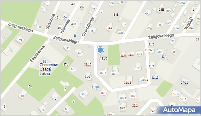 Chotomów, Żeligowskiego Lucjana, gen., 31/9, mapa Chotomów