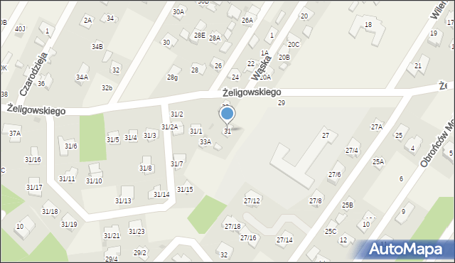 Chotomów, Żeligowskiego Lucjana, gen., 31, mapa Chotomów