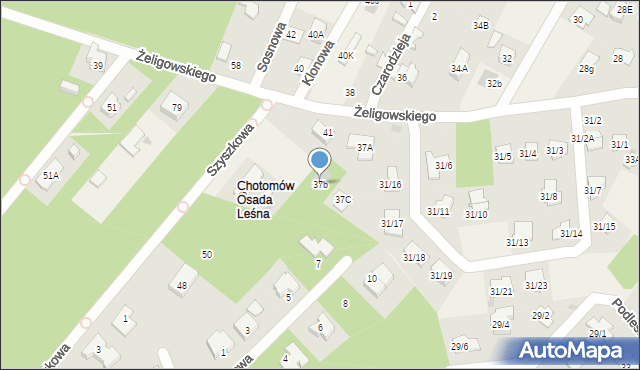 Chotomów, Żeligowskiego Lucjana, gen., 37b, mapa Chotomów