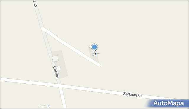 Chrzan, Żerkowska, 18, mapa Chrzan