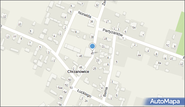 Chrzanowice, Żeromskiego Stefana, 40, mapa Chrzanowice