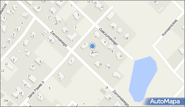 Chwaszczyno, Żeromskiego Stefana, 27, mapa Chwaszczyno