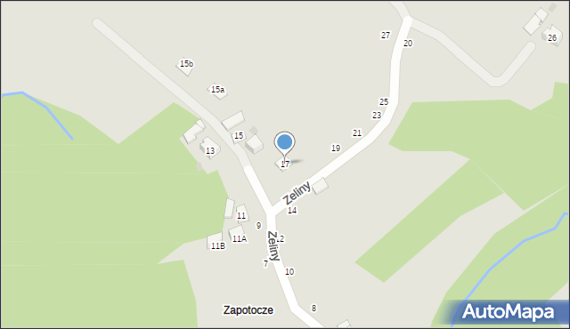 Czchów, Zeliny, 17, mapa Czchów