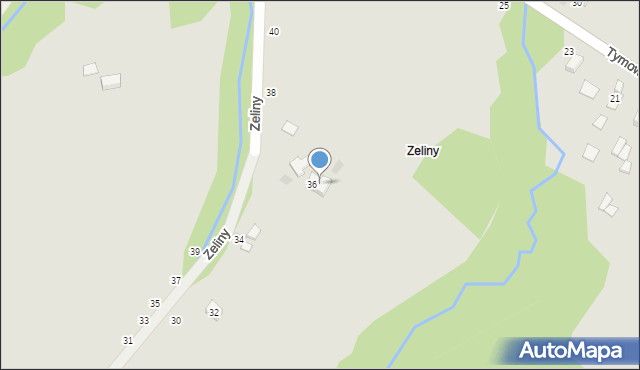 Czchów, Zeliny, 36/1, mapa Czchów