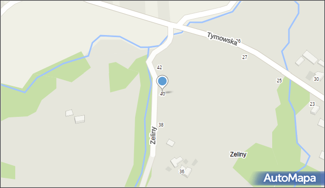 Czchów, Zeliny, 40, mapa Czchów