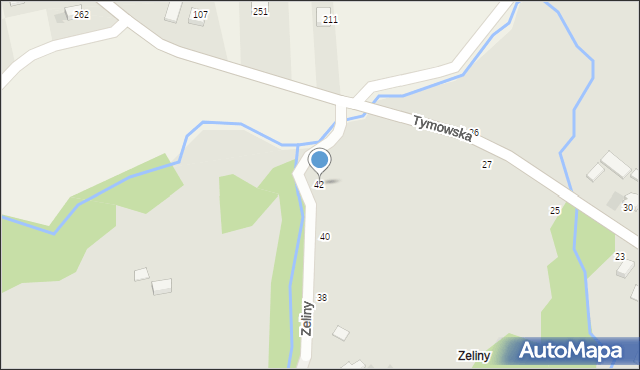 Czchów, Zeliny, 42, mapa Czchów