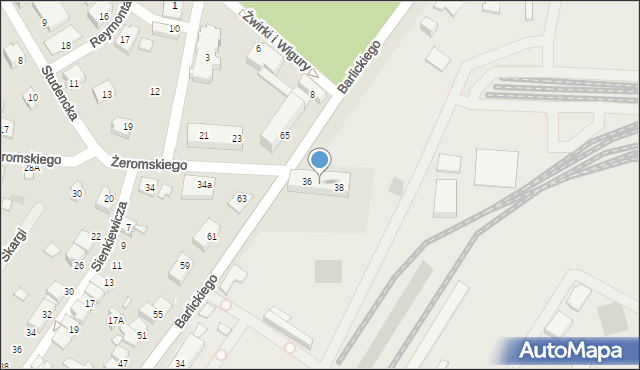 Czechowice-Dziedzice, Żeromskiego Stefana, 36/38, mapa Czechowic-Dziedzic