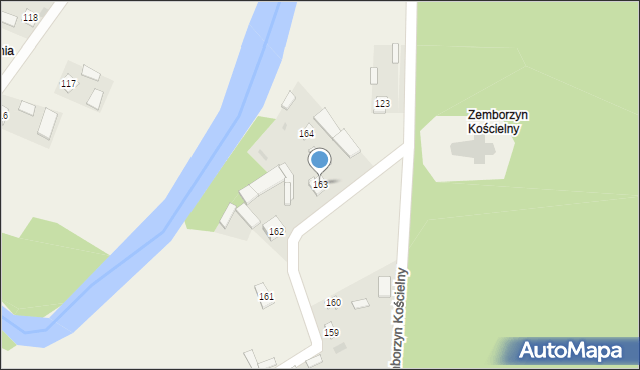 Czekarzewice Pierwsze, Zemborzyn Kościelny, 163, mapa Czekarzewice Pierwsze