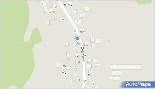 Częstochowa, Zegarowa, 26, mapa Częstochowy