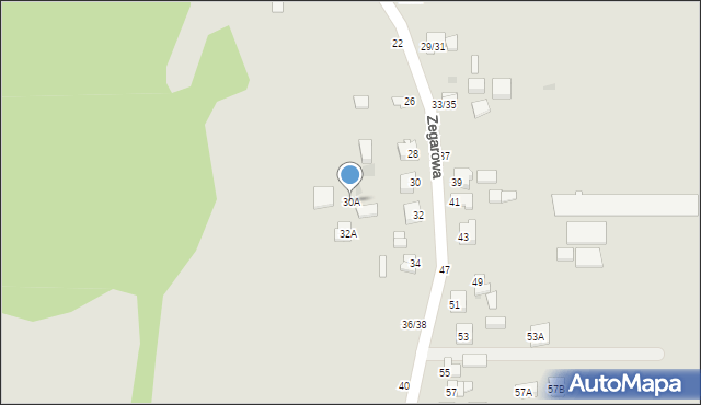 Częstochowa, Zegarowa, 30A, mapa Częstochowy