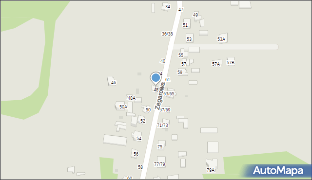 Częstochowa, Zegarowa, 48, mapa Częstochowy