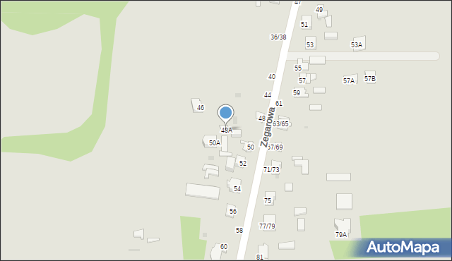 Częstochowa, Zegarowa, 48A, mapa Częstochowy