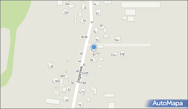 Częstochowa, Zegarowa, 57, mapa Częstochowy