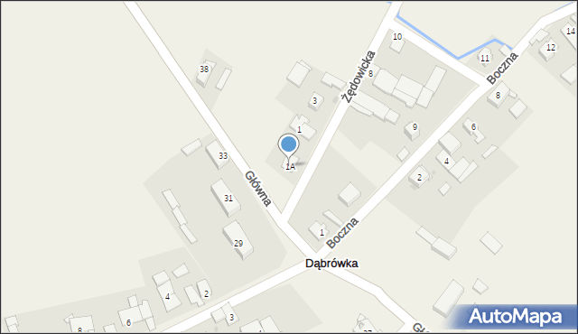 Dąbrówka, Żędowicka, 1A, mapa Dąbrówka