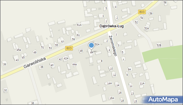 Dąbrówka-Ług, Żeromskiego Stefana, 4A, mapa Dąbrówka-Ług