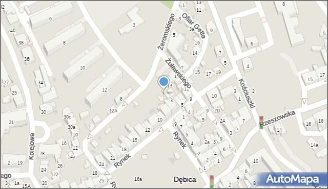 Dębica, Żeromskiego Stefana, 11, mapa Dębicy