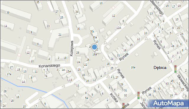 Dębica, Żeromskiego Stefana, 14a, mapa Dębicy