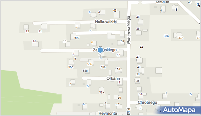 Dulowa, Żeromskiego Stefana, 3, mapa Dulowa