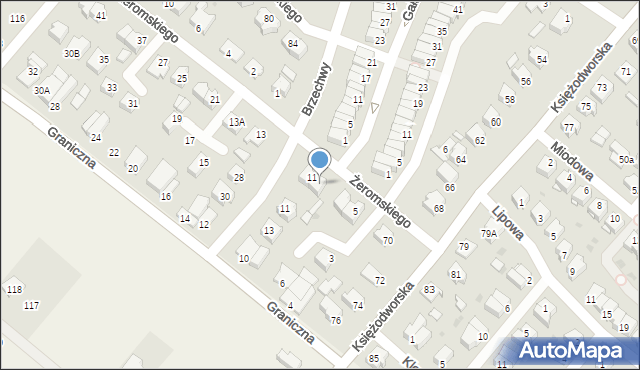 Działdowo, Żeromskiego Stefana, 9, mapa Działdowo