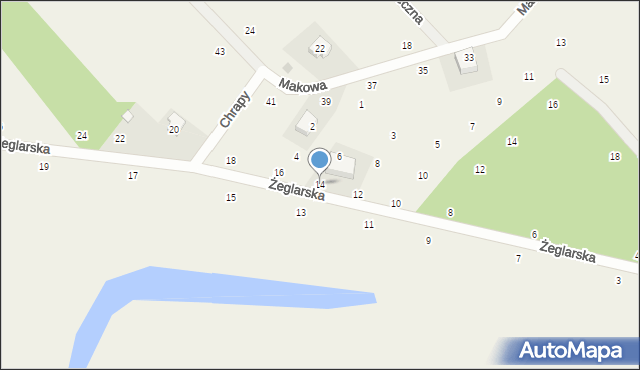 Dzikowo, Żeglarska, 14, mapa Dzikowo