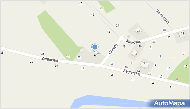 Dzikowo, Żeglarska, 20, mapa Dzikowo