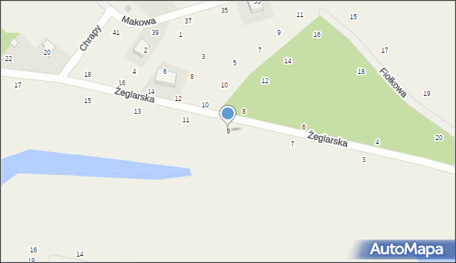 Dzikowo, Żeglarska, 9, mapa Dzikowo