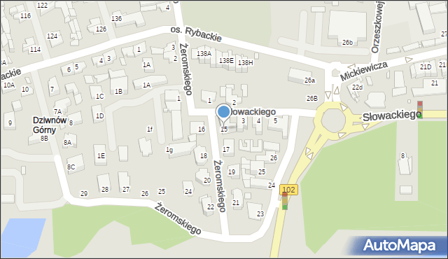 Dziwnów, Żeromskiego Stefana, 15, mapa Dziwnów