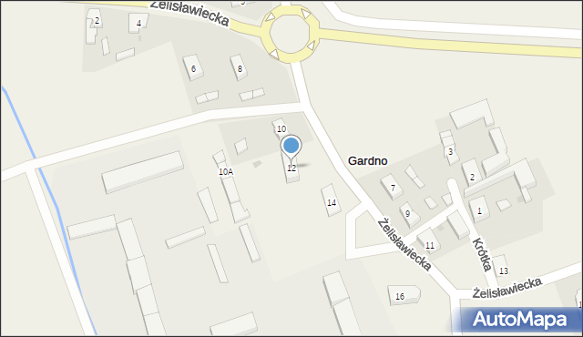 Gardno, Żelisławiecka, 12, mapa Gardno