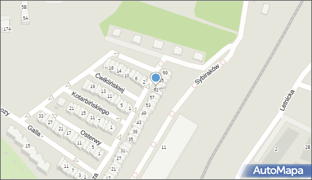 Gdańsk, Zelwerowicza Aleksandra, 61, mapa Gdańska