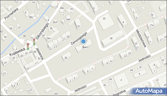 Gliwice, Żeromskiego Stefana, 26A, mapa Gliwic