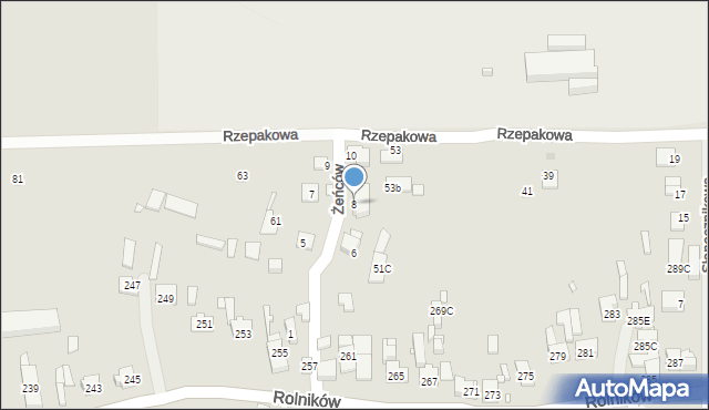 Gliwice, Żeńców, 8, mapa Gliwic