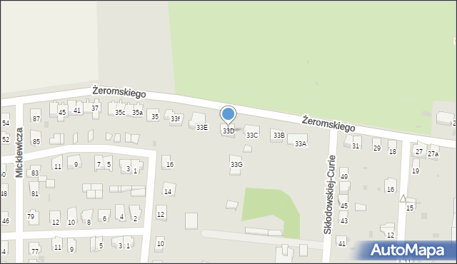 Głubczyce, Żeromskiego Stefana, 33D, mapa Głubczyce