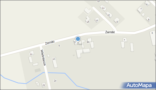 Gniezno, Żerniki, 17, mapa Gniezna